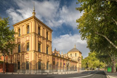 18. yüzyıl Palacio de San Telmo 'sunun kuzey cephesinde heykeltraş Antonio Susillo' nun heykelleri bulunuyor..