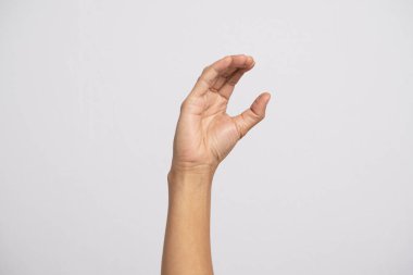 Elle sağır alfabe C harfi. İşaret dilinden 