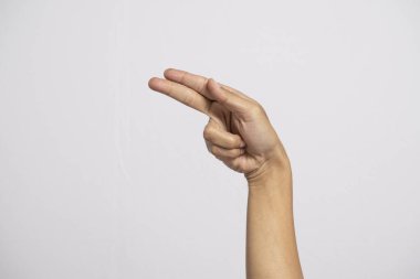 Elle sağır alfabe harfi H. İşaret dilinde 