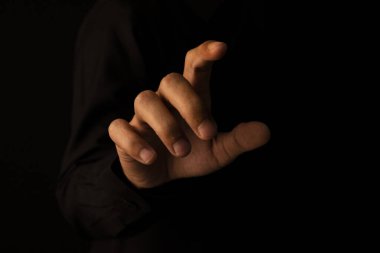 Blockchain Teknoloji Konsepti için Kara El, Devrimci Endüstriler, Güvenli, Yerel İşlemler ve Değişmez Dijital Veri için Sınırsız Engelleme Teknolojisi Araştırması.