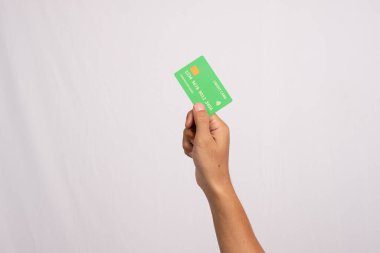 Beyaz arka planda el ele tutuşma kartı.