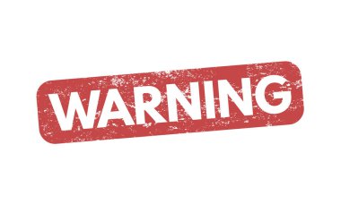 Uyarı - grunge kırmızı kauçuk damga - vektör illüstrasyonu .