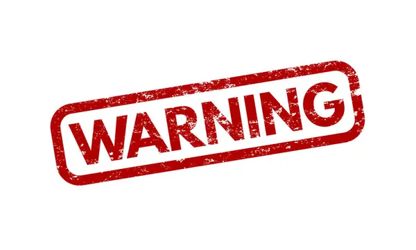 Uyarı - grunge kırmızı kauçuk damga - vektör illüstrasyonu .