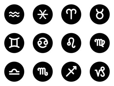 Burç işaretleri, astroloji, vektör ikonu seti. Vektör illüstrasyonu