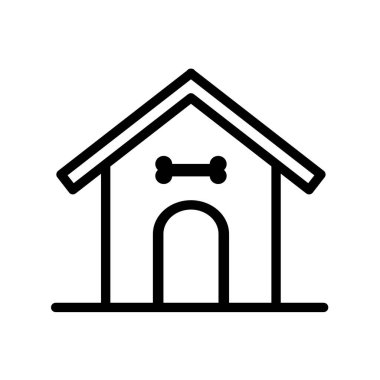 Köpek kulübesi basit vektör simgesi. Vektör illüstrasyonu