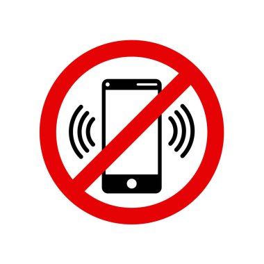 Cep telefonu kullanımını yasaklayan imzalar - vektör illüstrasyonu