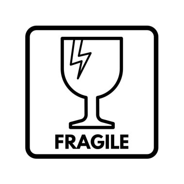 Kırık cam, kırılgan sembol. Bu eşyayı taşırken dikkatli ol.