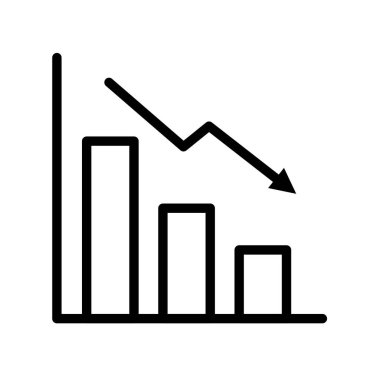 Bu, aşağı doğru bakan bir oku gösteren basit bir grafik çizimi. Belirli bir eğilim ya da yön gösterir.