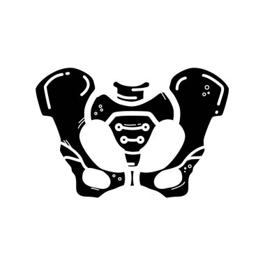 İnsan leğen kemiği, leğen kemiği, vektör ikonu. Vektör illüstrasyonu