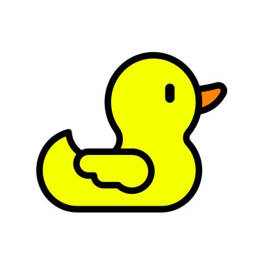 plastik ördek - vektör simgesi. Vektör illüstrasyonu