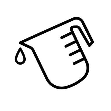 Ölçme kabı olan sürahi - vektör simgesi. Vektör illüstrasyonu