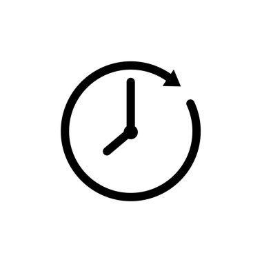  Saat, zaman - vektör simgesi. Vektör illüstrasyonu