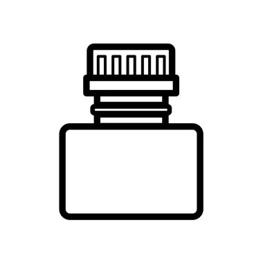 Çizim mürekkebi, mürekkep şişesi, vektör simgesi. Vektör illüstrasyonu