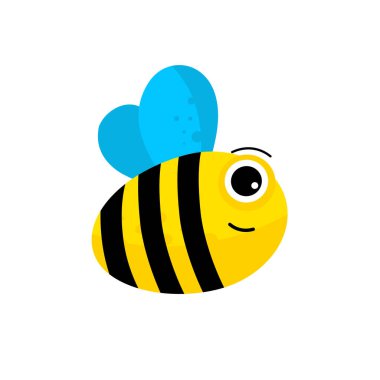 Şirin gülümseyen bal arısı çizimi. Vektör illüstrasyonu