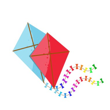 Renkli uçurtma - vektör çizimi. Vektör illüstrasyonu