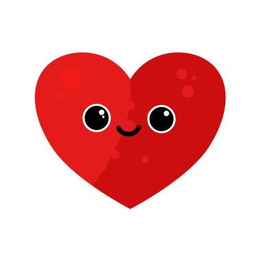 Kawaii tarzında sevimli bir kalp. Vektör illüstrasyonu