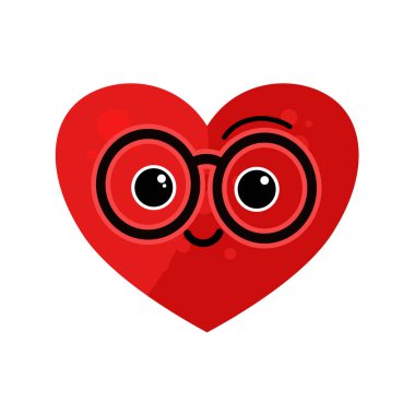 Kawaii tarzında sevimli bir kalp. Vektör illüstrasyonu