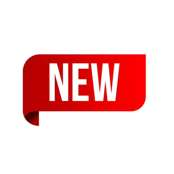 Yeni kırmızı etiket. Vektör illüstrasyonu