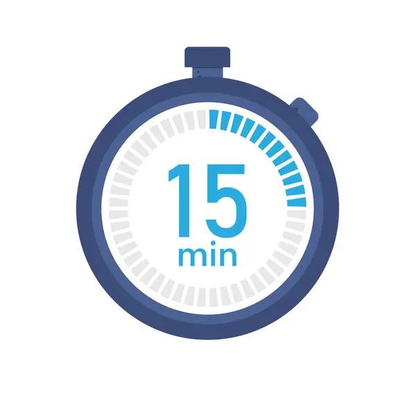 15 dakika kronometre, saat. Vektör illüstrasyonu
