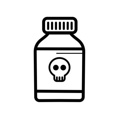 Fentanil, ilaç şişesi, zehirli - vektör simgesi.