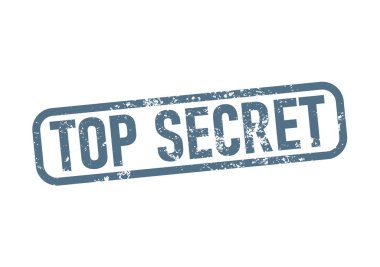 Çok gizli - kauçuk damga - vektör illüstrasyonu. 