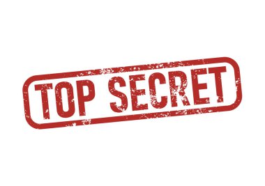 Çok gizli - kauçuk damga - vektör illüstrasyonu. 