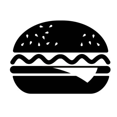 Hamburger ikonu çizimi. Çizburger - Vektör illüstrasyonu