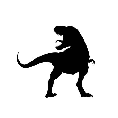 Tyrannosaurus silueti Trex. Vektör illüstrasyonu