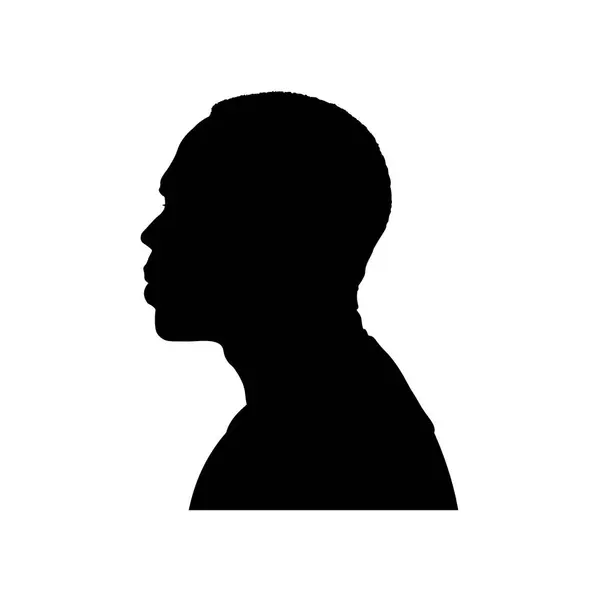 Afroamerikan bir adamın siluet profilli yüzü, siyah adam - vektör illüstrasyon .