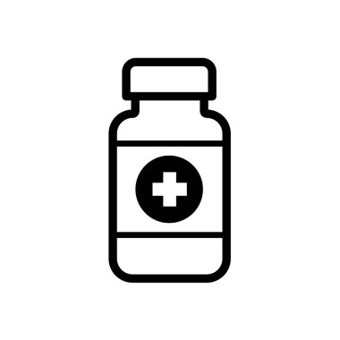 Tıbbi şişe, ilaç şişesi - vektör simgesi . 