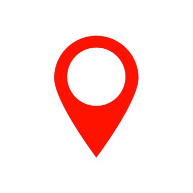 Pin, harita işaretleme, harita iğnesi - vektör simgesi. Vektör illüstrasyonu