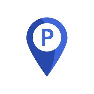 Park yeri, park yeri, vektör ikonu. Vektör illüstrasyonu