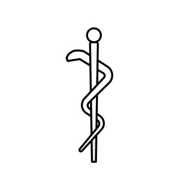 Tıbbi yılan vektör sembolü. esculapius yılan - vektör çizimi . 
