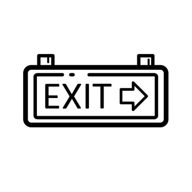 Çıkış işareti, basit vektör simgesi. Vektör illüstrasyonu