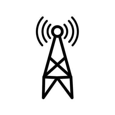 Broadcas kulesi anten sinyali - vektör simgesi . 