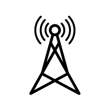 Broadcas kulesi anten sinyali - vektör simgesi . 