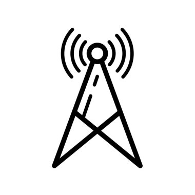 Broadcas kulesi anten sinyali - vektör simgesi . 