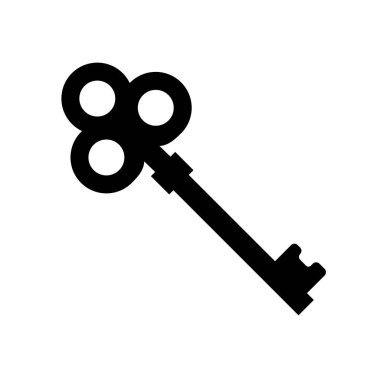 Eski anahtar - basit vektör simgesi. Vektör illüstrasyonu