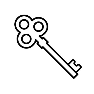 Eski anahtar - basit vektör simgesi. Vektör illüstrasyonu