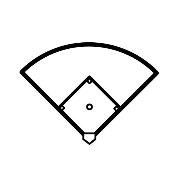 Beyzbol sahası simgesi, basit vektör simgesi. Vektör illüstrasyonu