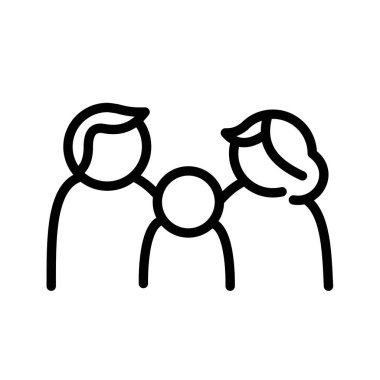 Aile, kadın ve çocuk sahibi bir erkek - vektör simgesi. 