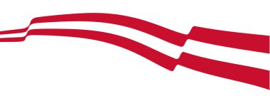 Avusturya bayrağıyla dalgalanan kurdele. Vektör illüstrasyonu