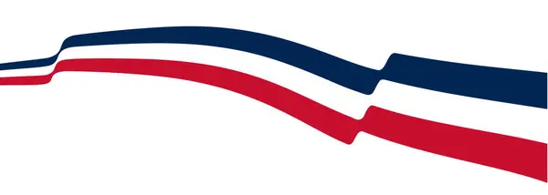 Fransız bayrağıyla dalgalanan kurdele. Vektör illüstrasyonu