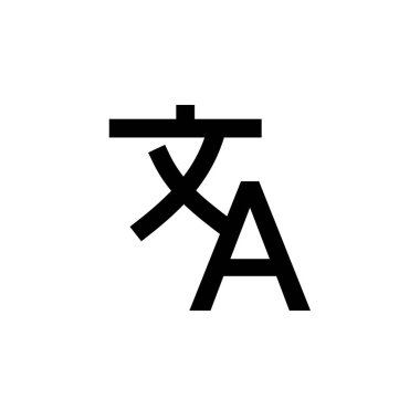 Çeviri, çevirmen - vektör simgesi. Vektör illüstrasyonu