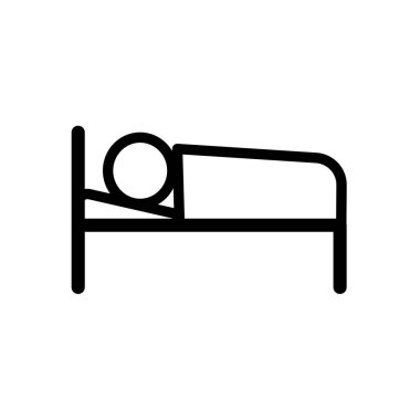 Yatak otel konaklama - vektör ikonu. Vektör illüstrasyonu