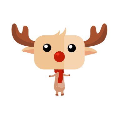  Şirin Noel geyiği - vektör çizimi. Vektör illüstrasyonu