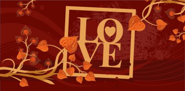 Sevgiler, Sevgililer Günü - çiçek motifli pankart. Vektör illüstrasyonu