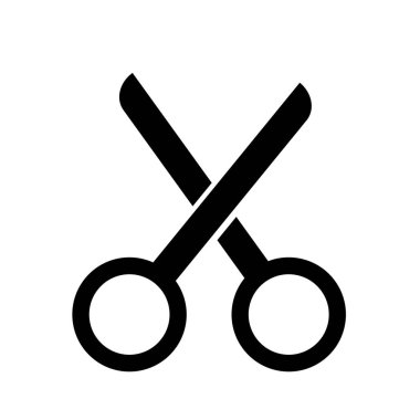 Makas, kesme - basit vektör simgesi. Vektör illüstrasyonu