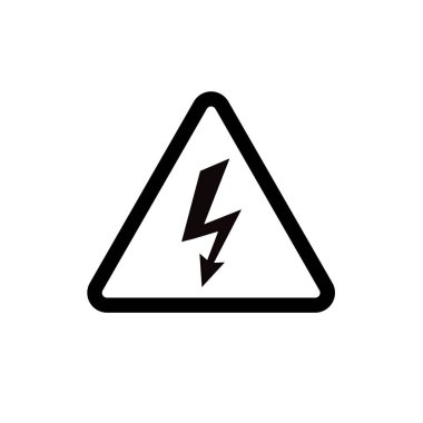 Yüksek voltaj, yıldırımlı uyarı işareti - vektör çizimi 