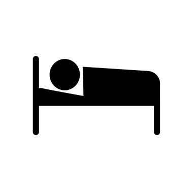 Yatak otel konaklama - vektör ikonu. Vektör illüstrasyonu